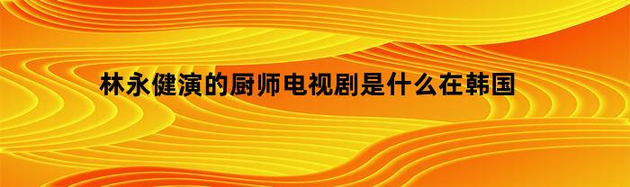 林永健在韩国演的厨师电视剧是哪部？