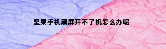 坚果手机黑屏开不了机怎么办呢