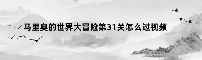 马里奥的世界大冒险第31关怎么过视频