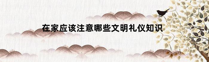 在家应该注意哪些文明礼仪知识