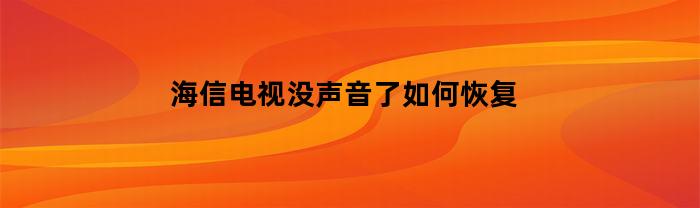 海信电视没声音了如何恢复