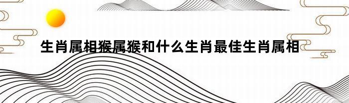 生肖属相猴属猴和什么生肖最佳生肖属相配对呢