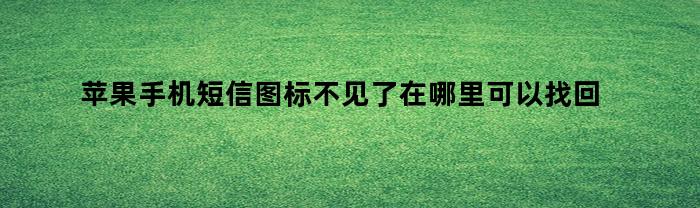 苹果手机短信图标不见了在哪里可以找回