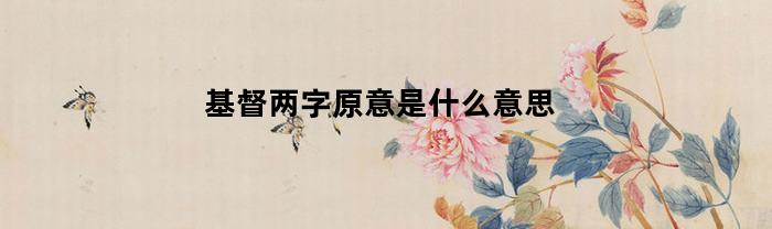 基督两字原意是什么意思