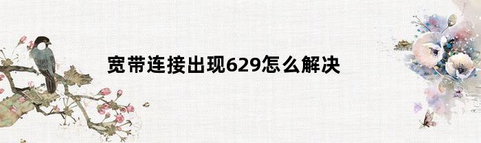 解决宽带连接错误代码629的方法