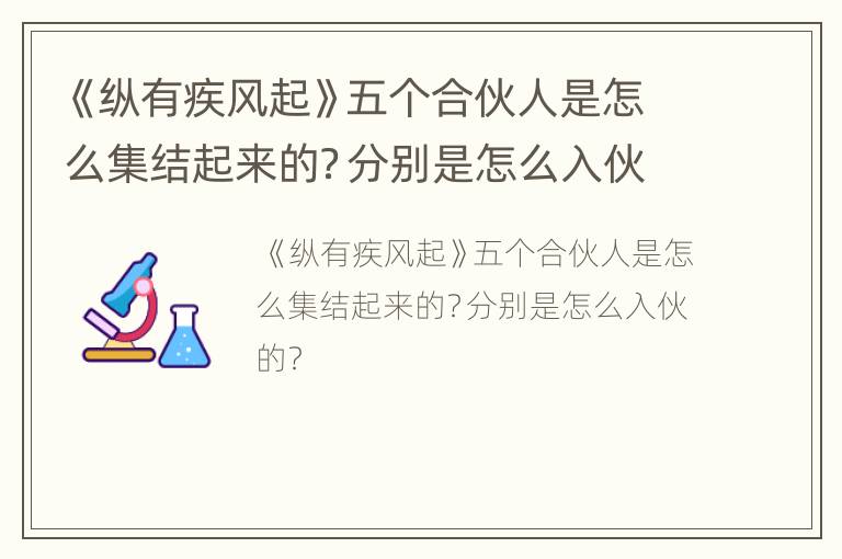 《纵有疾风起》五个合伙人是怎么集结起来的？分别是怎么入伙的？