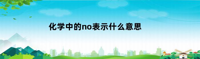 化学中的no表示什么意思