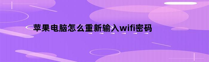 苹果电脑怎么重新输入wifi密码