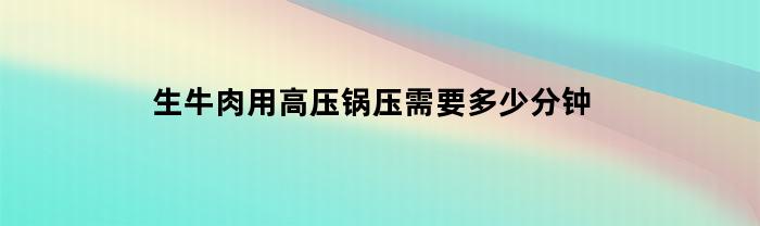 生牛肉用高压锅压需要多少分钟