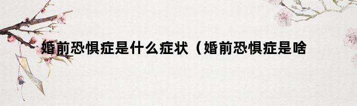 婚前恐惧症是什么症状（婚前恐惧症是啥）