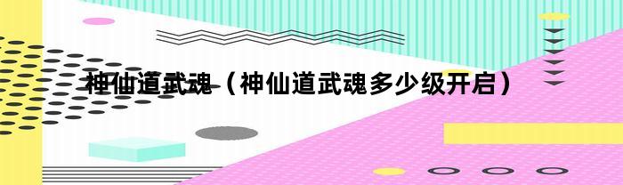 神仙道武魂（神仙道武魂多少级开启）