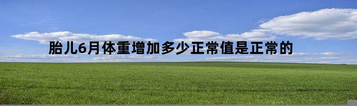 胎儿6月体重增加多少正常值是正常的