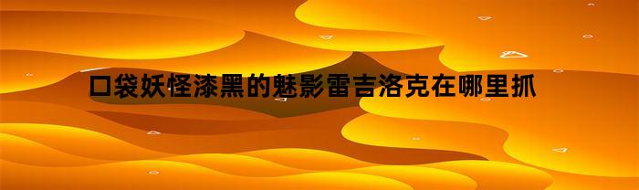 口袋妖怪漆黑的魅影雷吉洛克在哪里抓