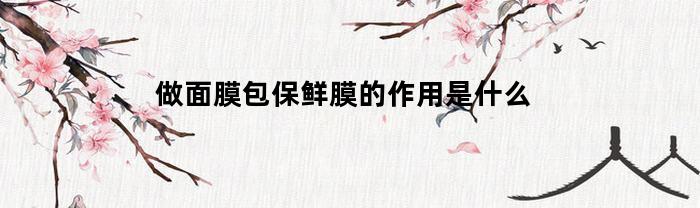 做面膜包保鲜膜的作用是什么