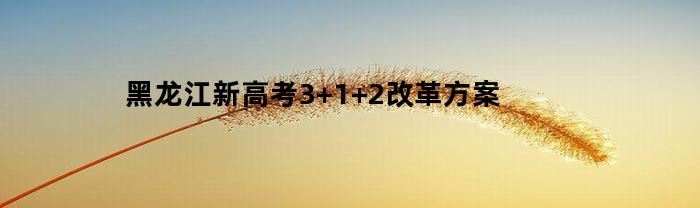 黑龙江新高考3+1+2改革方案