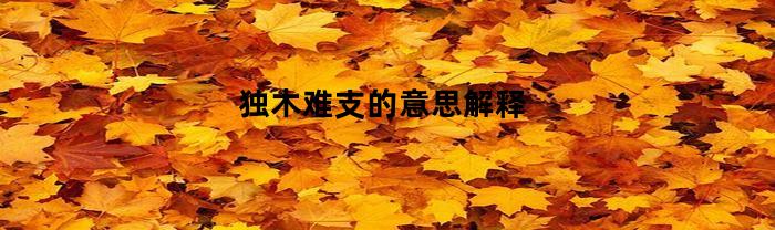 独木难支的意思解释