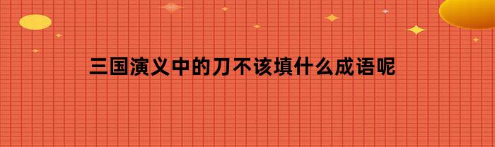 三国演义中的刀不该填什么成语呢