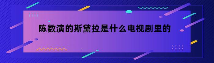 陈数饰演的斯黛拉出现在哪部电视剧中？