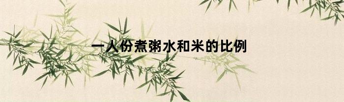 一人份煮粥水和米的比例