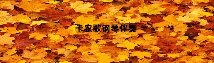 卡农歌钢琴伴奏