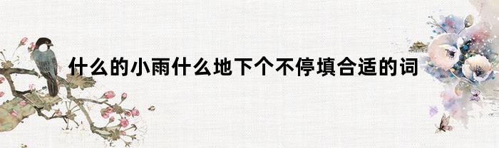 什么的小雨什么地下个不停填合适的词