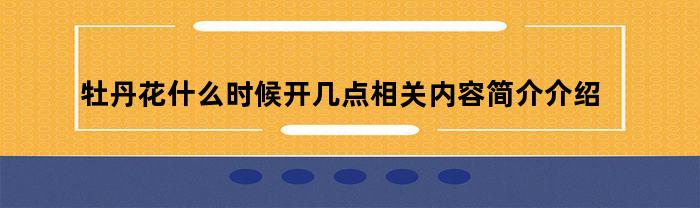 牡丹花什么时候开几点相关内容简介介绍（牡丹是什么时候开的花几点）