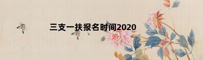 三支一扶报名时间2020