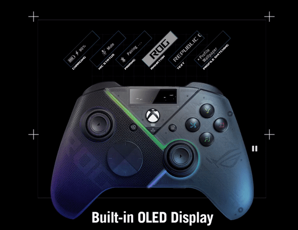 华硕推出高端Xbox手柄：带OLED屏幕、四个背键