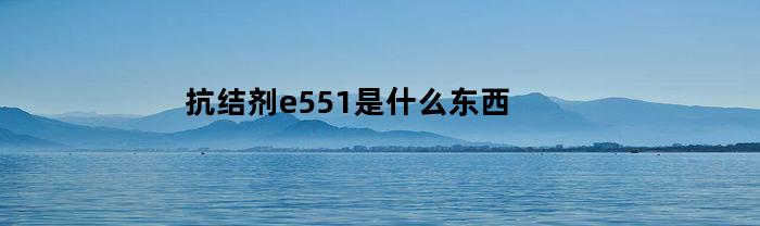 抗结剂e551是什么东西