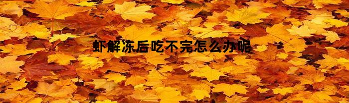 虾解冻后吃不完怎么办呢