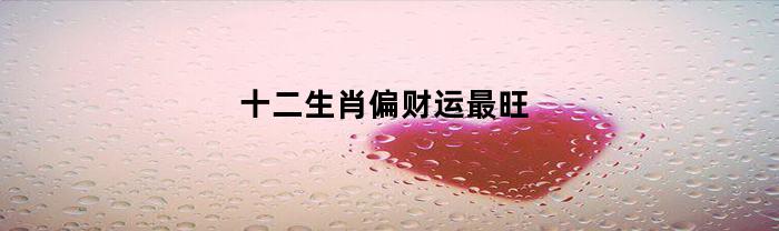 十二生肖偏财运最旺