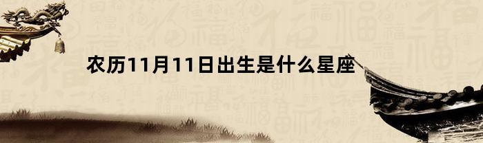 农历11月11日出生是什么星座-第一星座