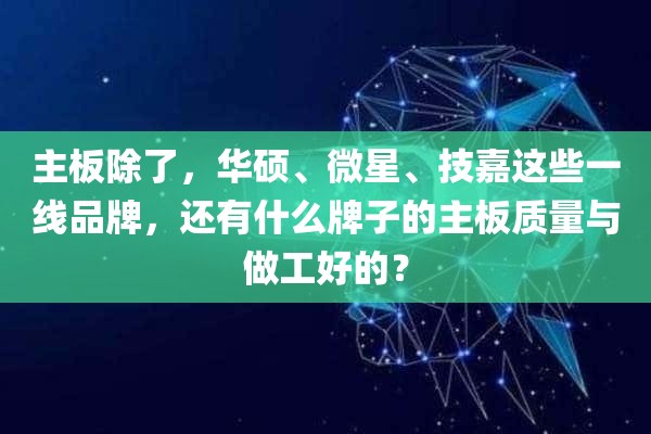 主板除了，华硕、微星、技嘉这些一线品牌，还有什么牌子的主板质量与做工好的？