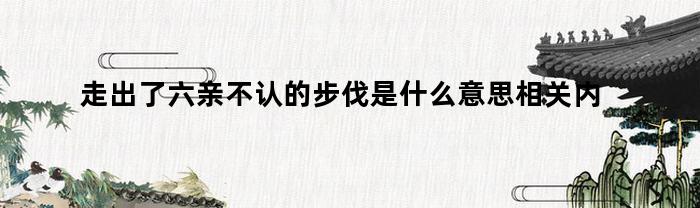 走出了六亲不认的步伐是什么意思相关内容简介介绍（走出六亲不认识的步伐是谁）