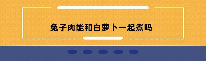 兔子肉能和白萝卜一起煮吗