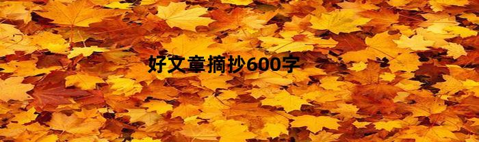 好文章摘抄600字
