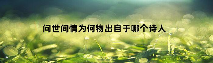 问世间情为何物出自于哪个诗人