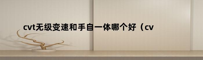 cvt无级变速和手自一体哪个好(cvt无级变速和手自一体有什么区别)