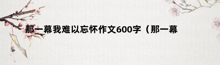 那一幕我难以忘怀作文600字（那一幕我难以忘怀作文600字初中）