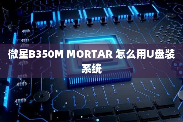 微星B350M MORTAR 怎么用U盘装系统