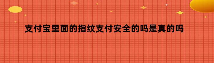 支付宝里面的指纹支付安全的吗是真的吗