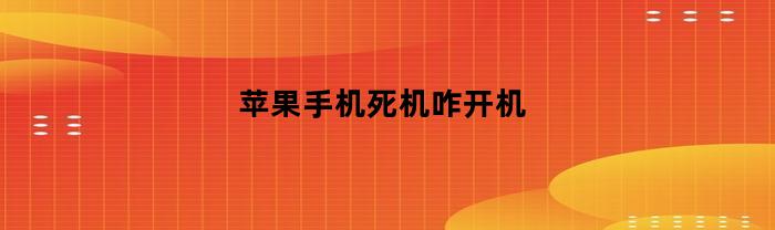 苹果手机死机咋开机