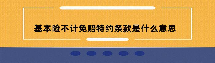 基本险不计免赔特约条款是什么意思