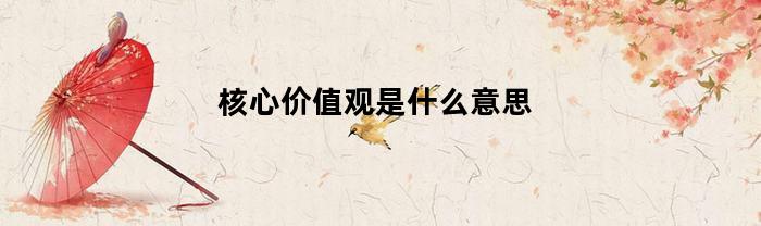 核心价值观是什么意思