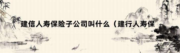 建信人寿保险子公司叫什么（建行人寿保险子公司叫什么名字）