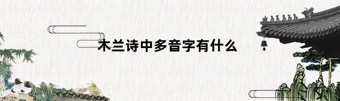 木兰诗中多音字有什么