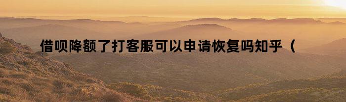 借呗降额了打客服可以申请恢复吗知乎（借呗打客服恢复额度）