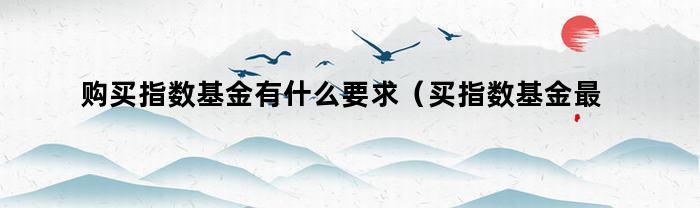 购买指数基金有什么要求（买指数基金最少买多少）