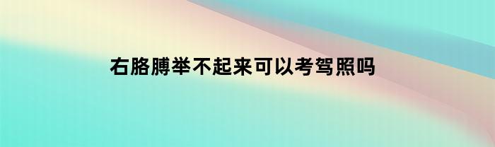 右胳膊举不起来可以考驾照吗