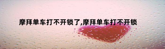 摩拜单车打不开锁了,摩拜单车打不开锁怎么回事（摩拜单车打不开锁了,摩拜单车打不开锁怎么回事呀）